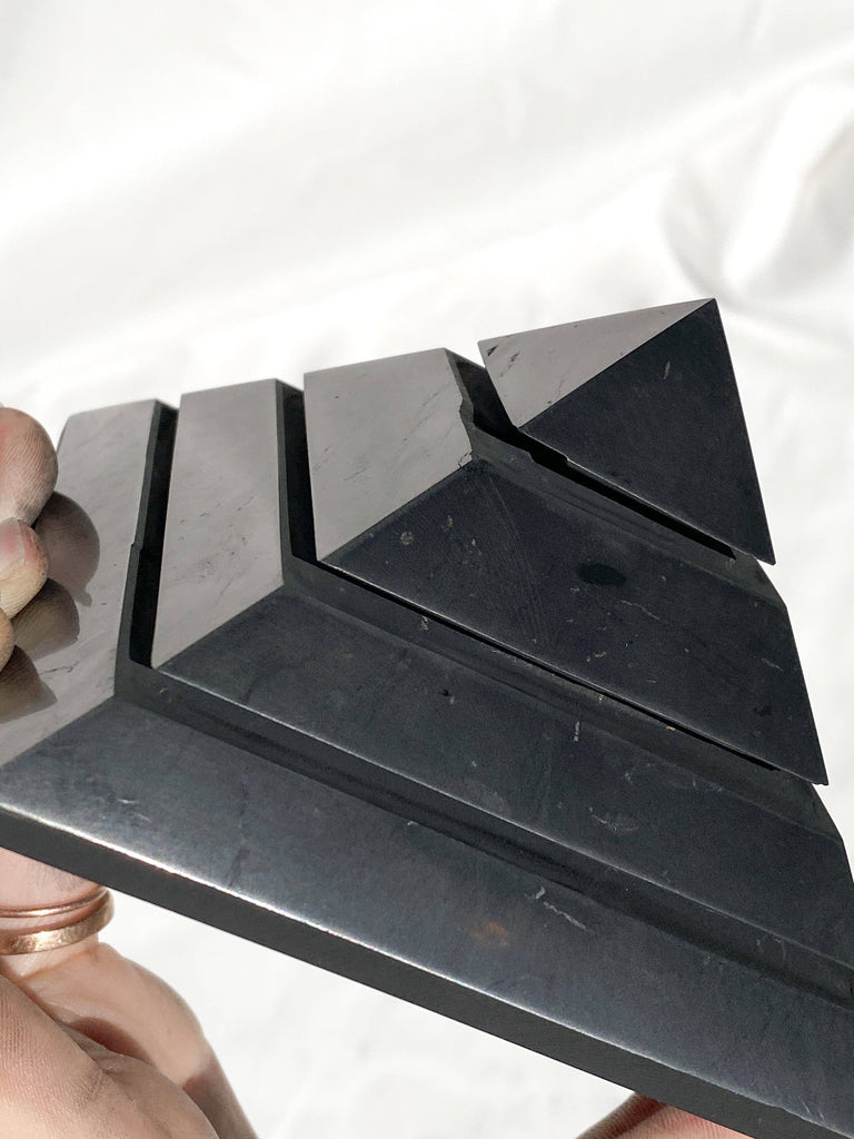 Shungite Sakkara Pyramid | 100mm - Unearthed Crystals