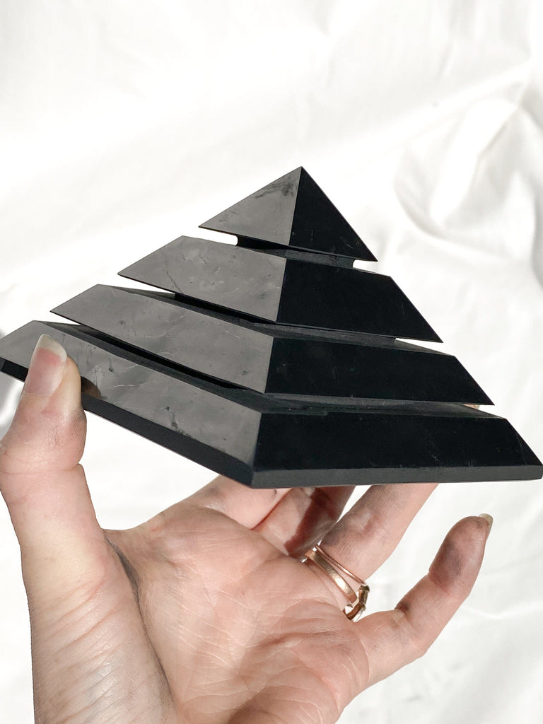 Shungite Sakkara Pyramid | 100mm - Unearthed Crystals