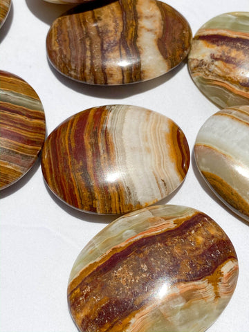 Banded Calcite Palm Stone | Medium - Unearthed Crystals