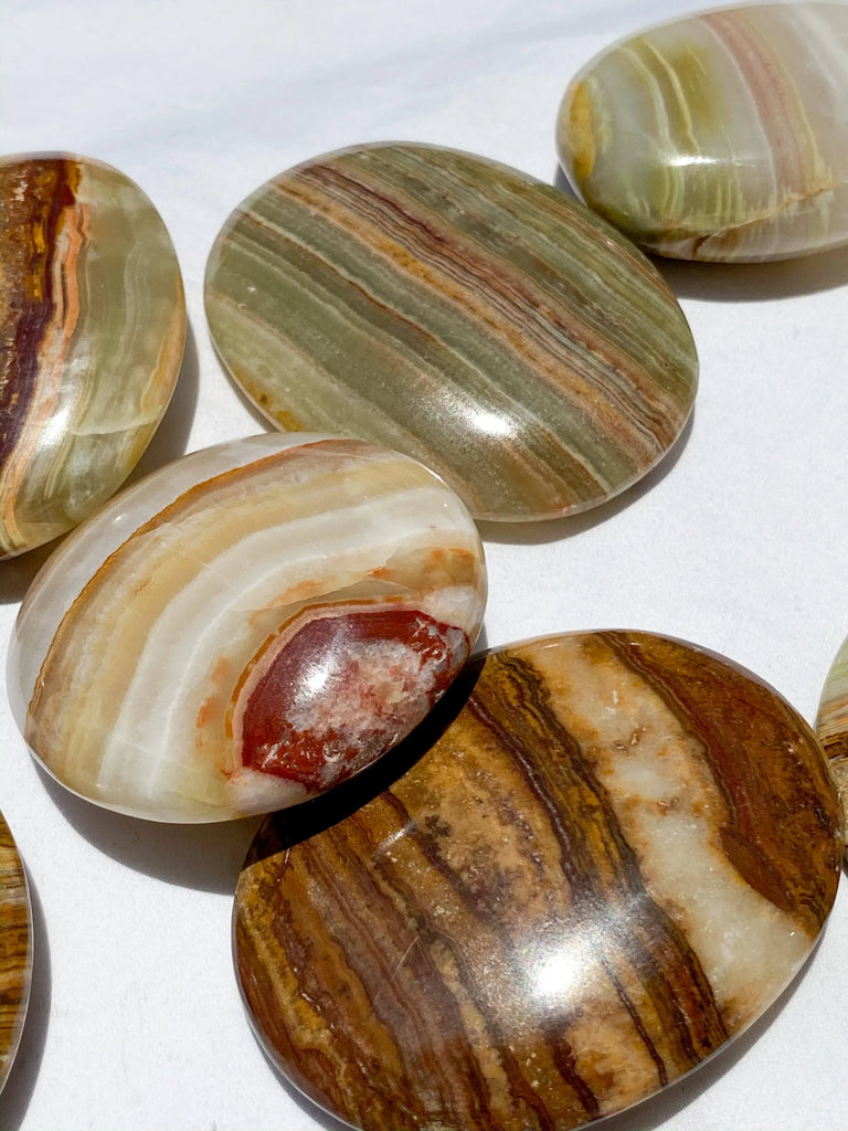 Banded Calcite Palm Stone | Medium - Unearthed Crystals