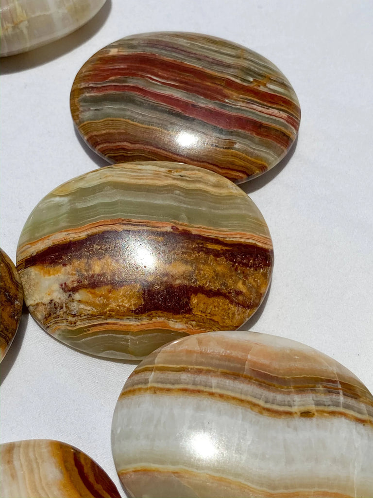 Banded Calcite Palm Stone | Medium - Unearthed Crystals