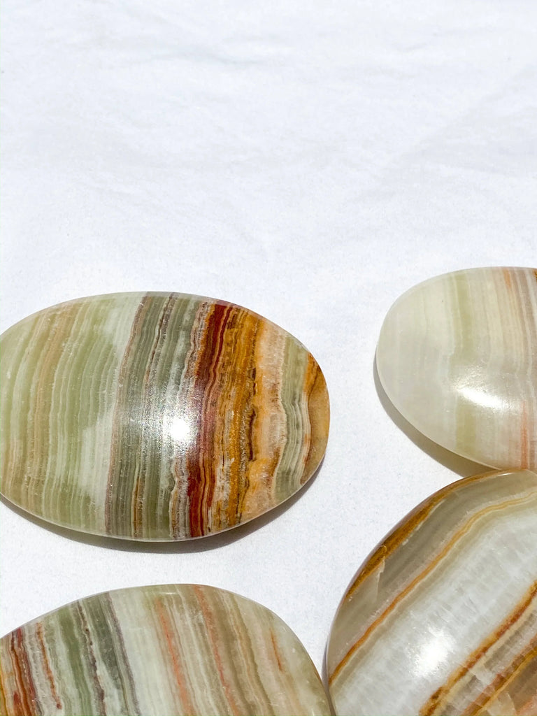 Banded Calcite Palm Stone | Large - Unearthed Crystals