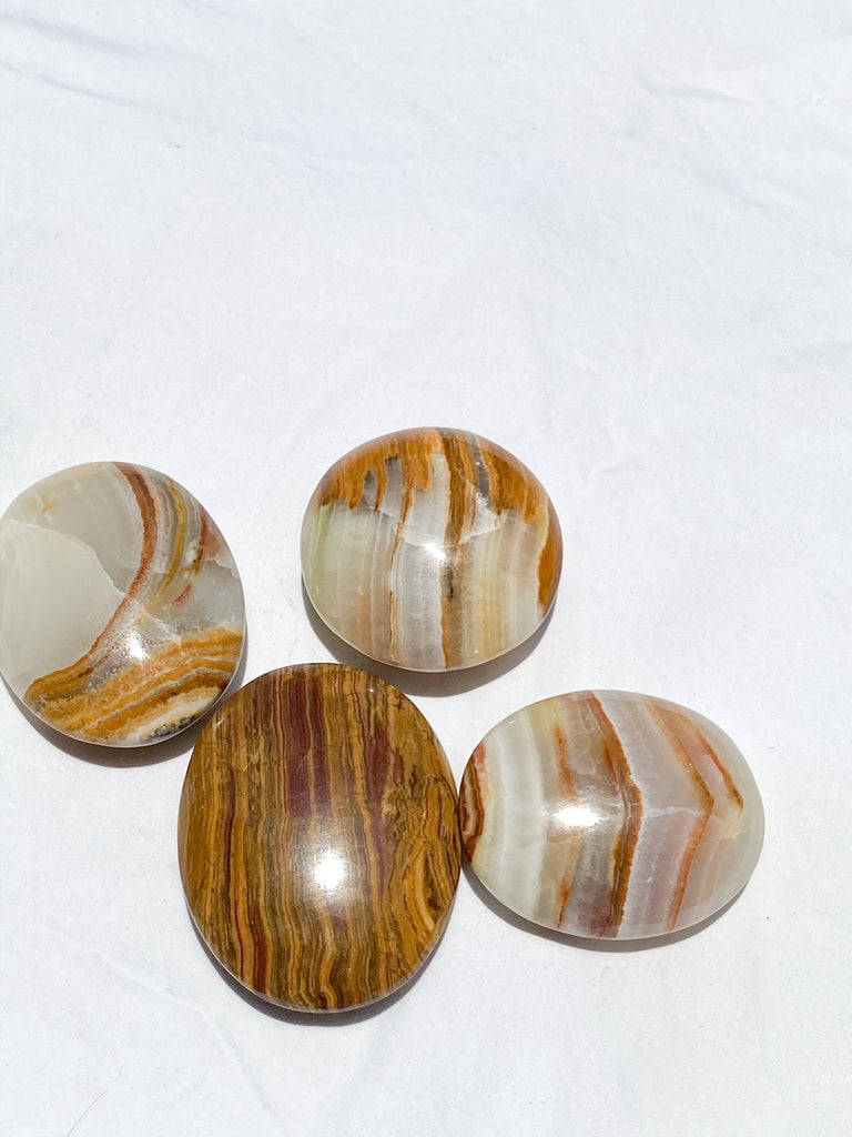 Banded Calcite Palm Stone | Extra Large - Unearthed Crystals