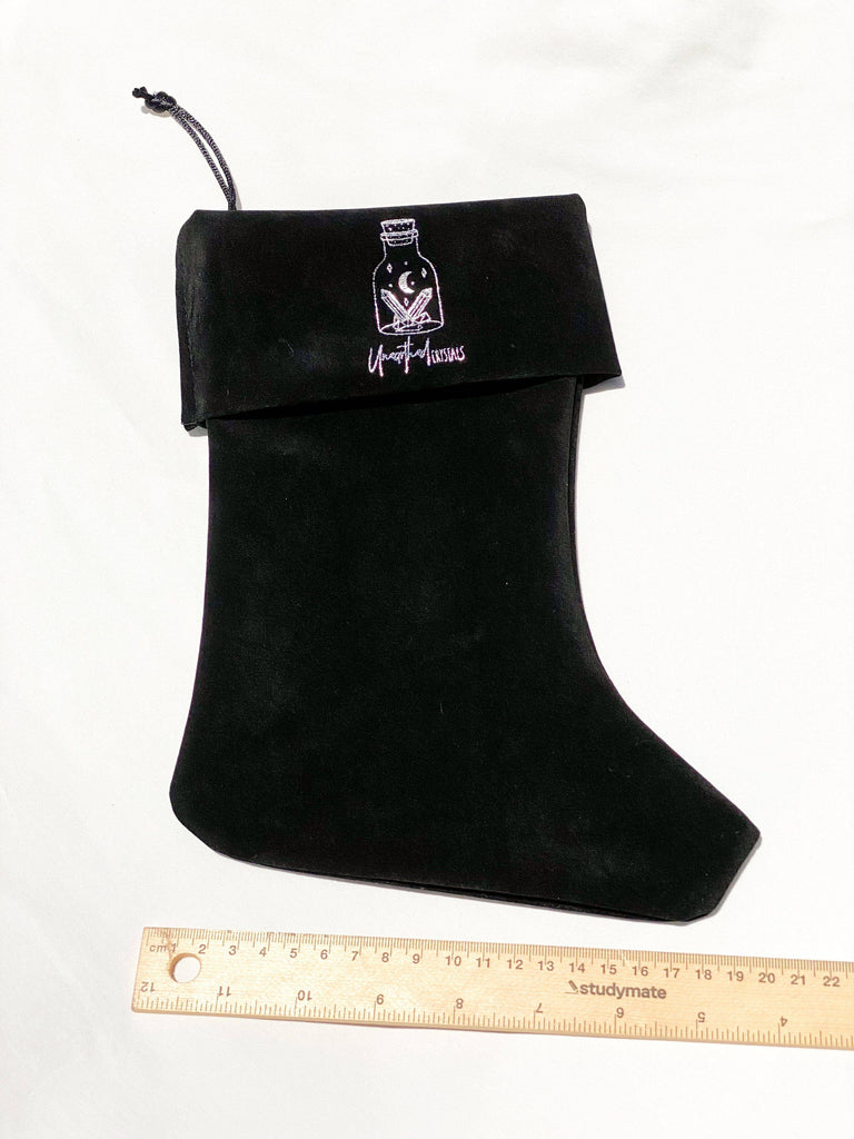 Unearthed Crystals Black Velvet Christmas Stocking - Unearthed Crystals