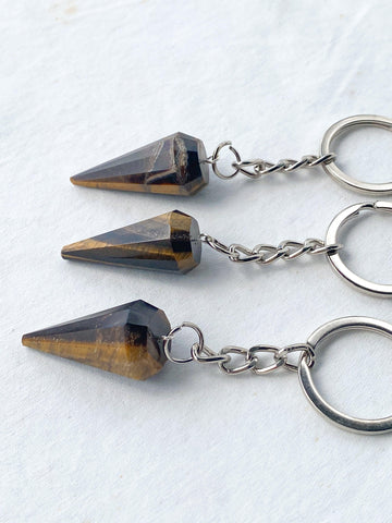 Faceted Keyring | Tiger Eye - Unearthed Crystals