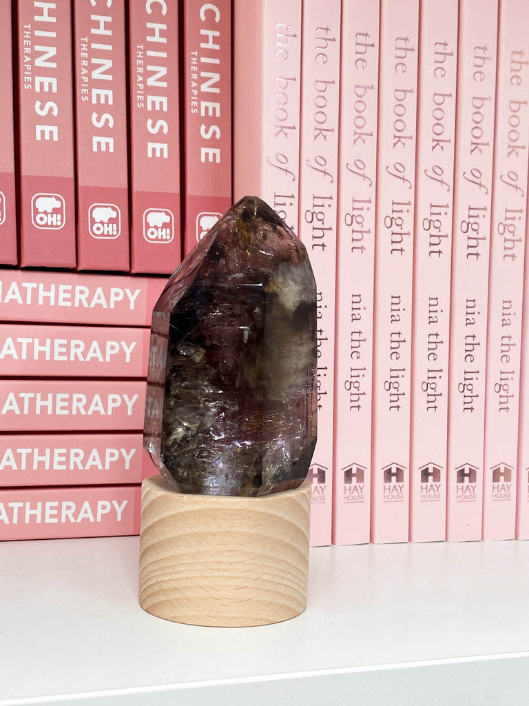 Round Wooden USB Lamp Base | Small - Unearthed Crystals