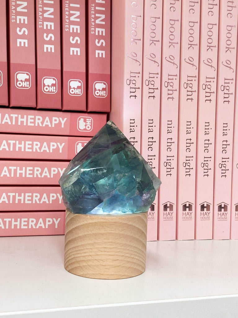 Round Wooden USB Lamp Base | Small - Unearthed Crystals