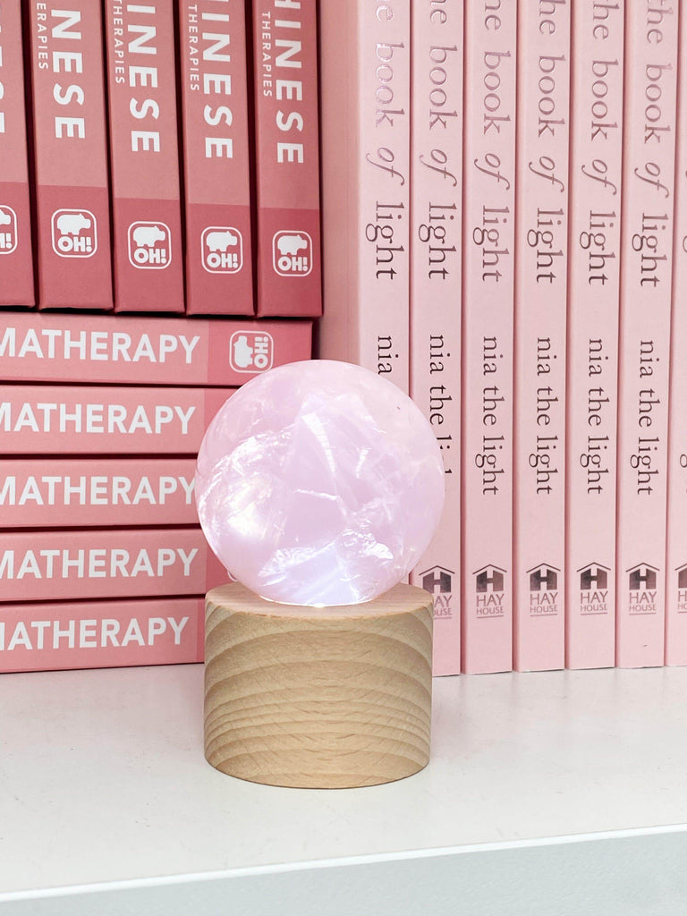 Round Wooden USB Lamp Base | Small - Unearthed Crystals