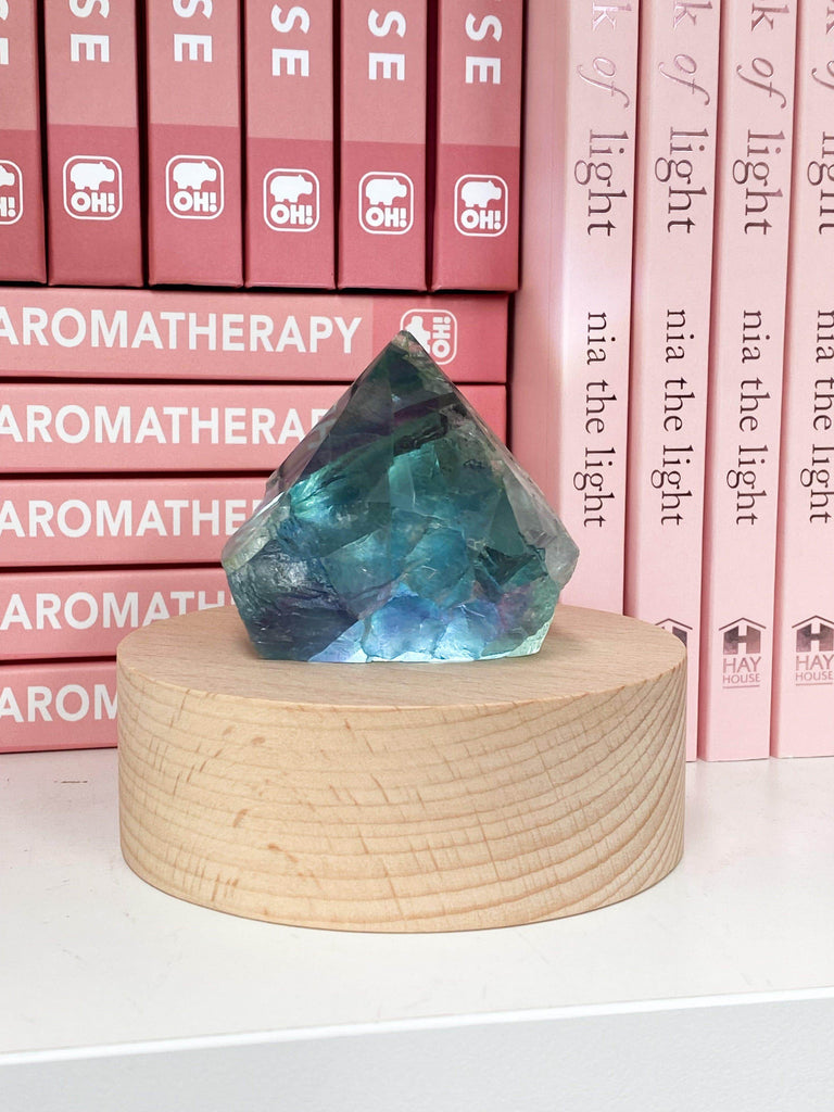Round Wooden USB Lamp Base | Medium - Unearthed Crystals