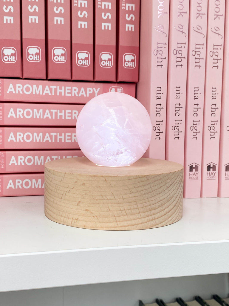 Round Wooden USB Lamp Base | Medium - Unearthed Crystals
