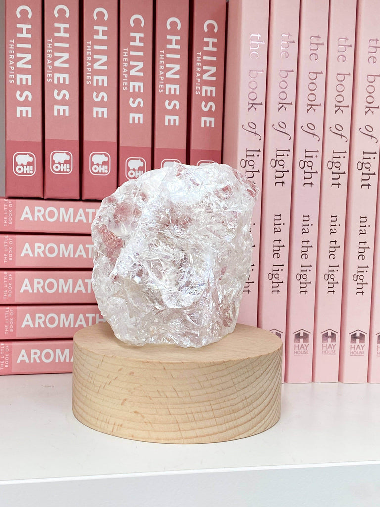 Round Wooden USB Lamp Base | Medium - Unearthed Crystals