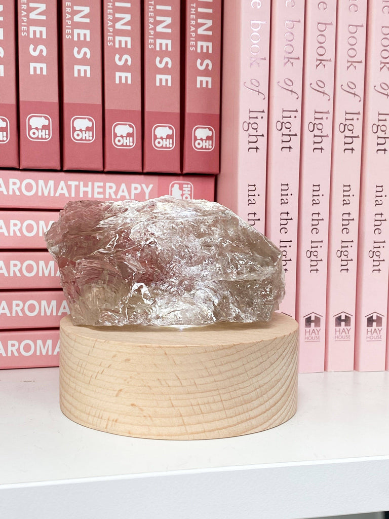 Round Wooden USB Lamp Base | Medium - Unearthed Crystals