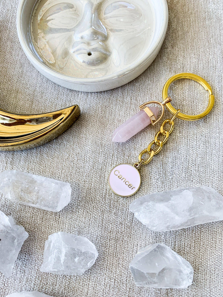 Zodiac + Stone Keyring - Unearthed Crystals