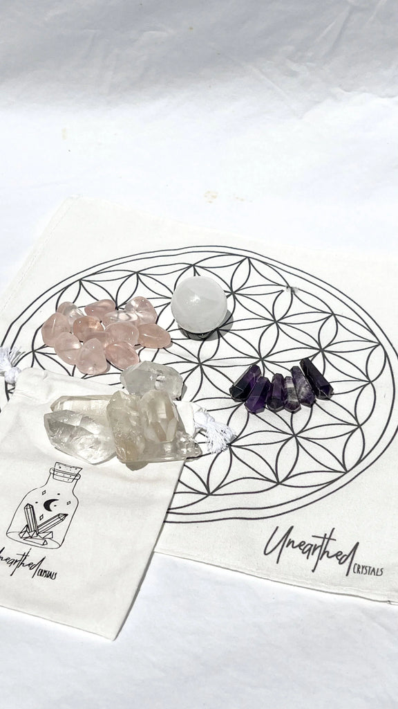 Crystal Gridding Starter Kit | Soothe + Sleep - Unearthed Crystals