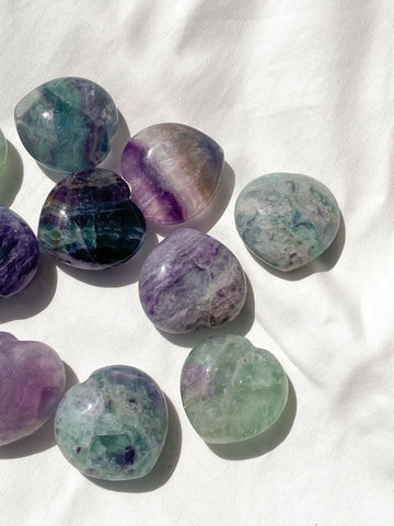 Rainbow Fluorite Heart | Large - Unearthed Crystals