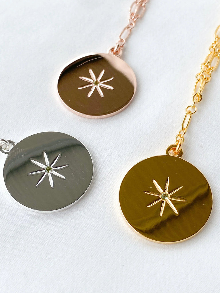 STARBURST Necklace | August | Peridot - Unearthed Crystals