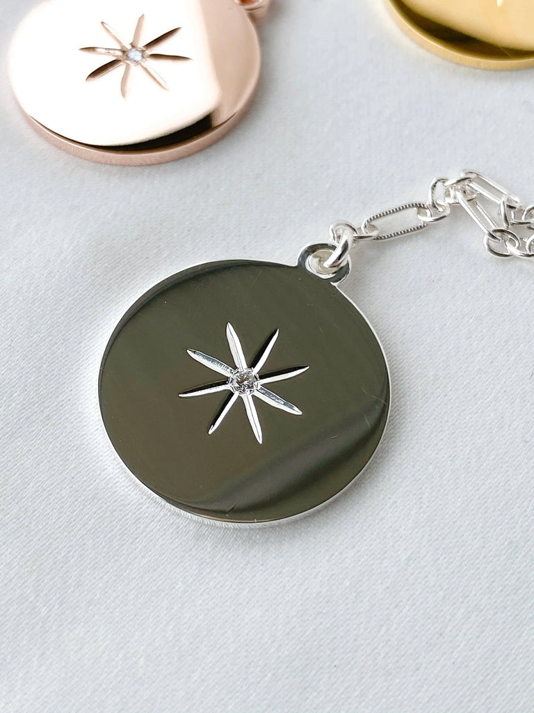 STARBURST Necklace | April | Diamond - Unearthed Crystals