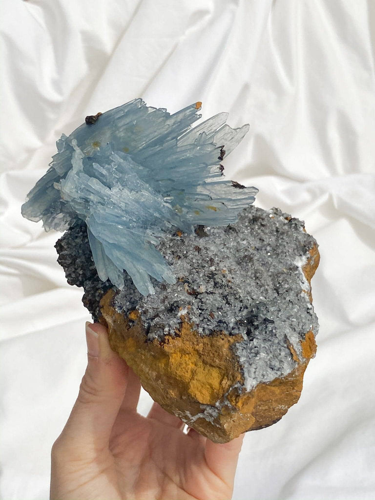 Moroccan Blue Barite Specimen - Unearthed Crystals