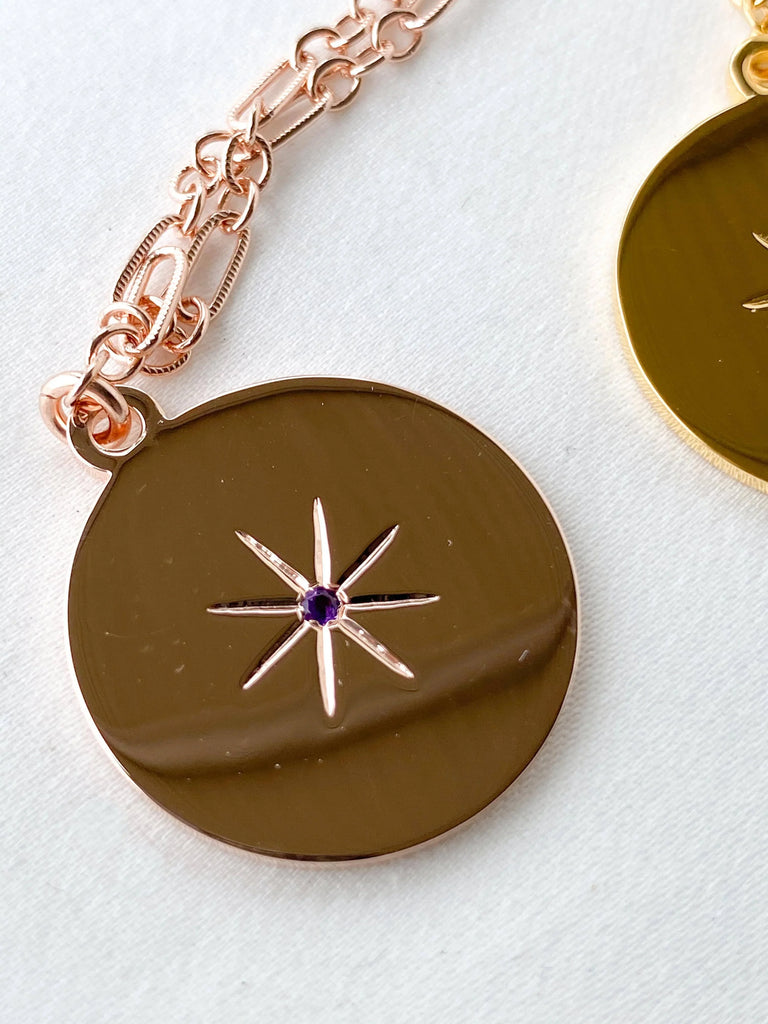 STARBURST Necklace | February | Amethyst - Unearthed Crystals
