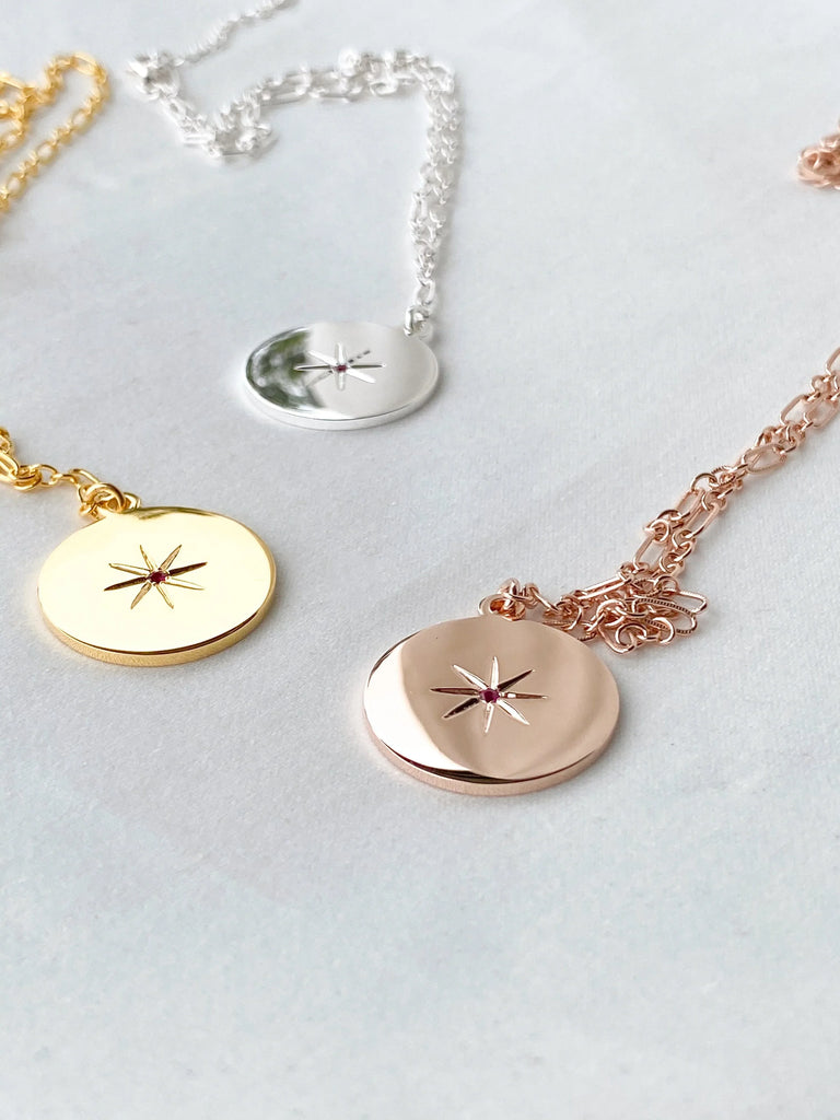 STARBURST Necklace | July | Ruby - Unearthed Crystals