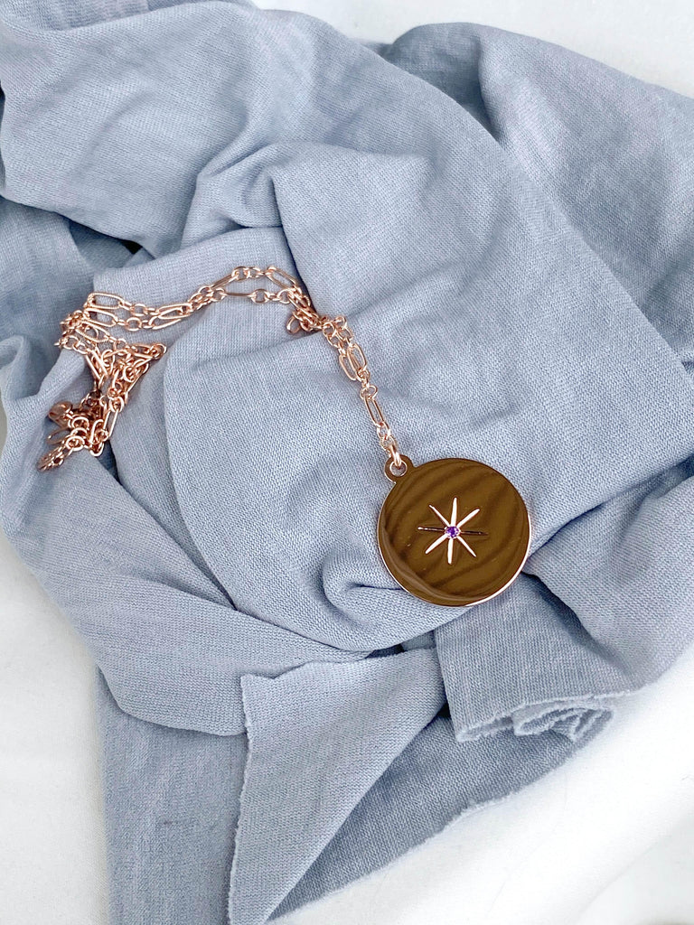 STARBURST Necklace | February | Amethyst - Unearthed Crystals