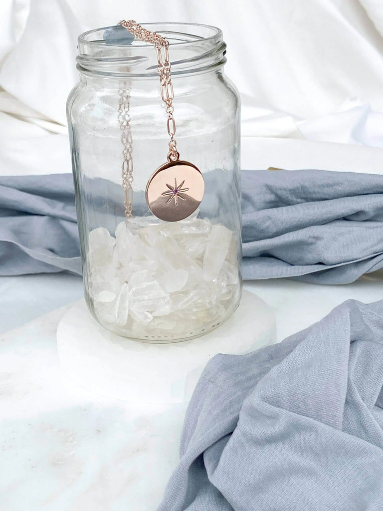 STARBURST Necklace | February | Amethyst - Unearthed Crystals