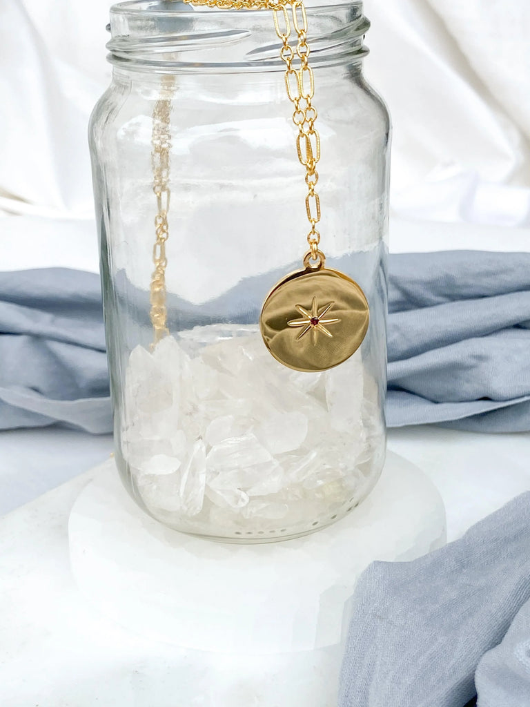 STARBURST Necklace | January | Garnet - Unearthed Crystals