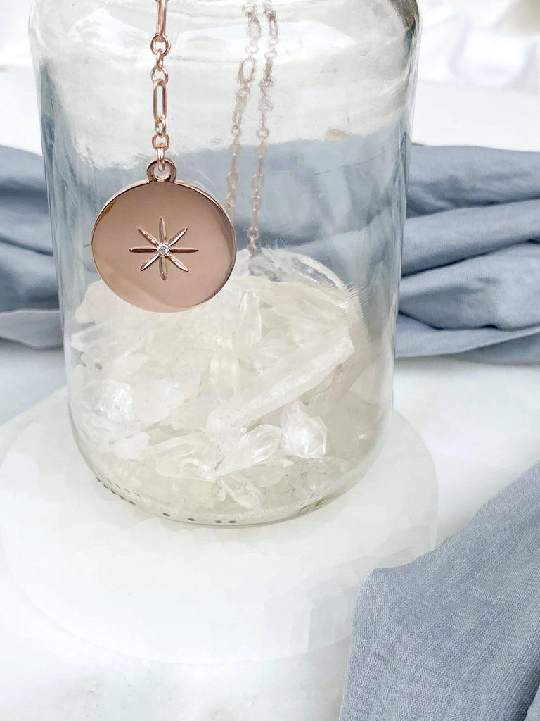 STARBURST Necklace | April | Diamond - Unearthed Crystals