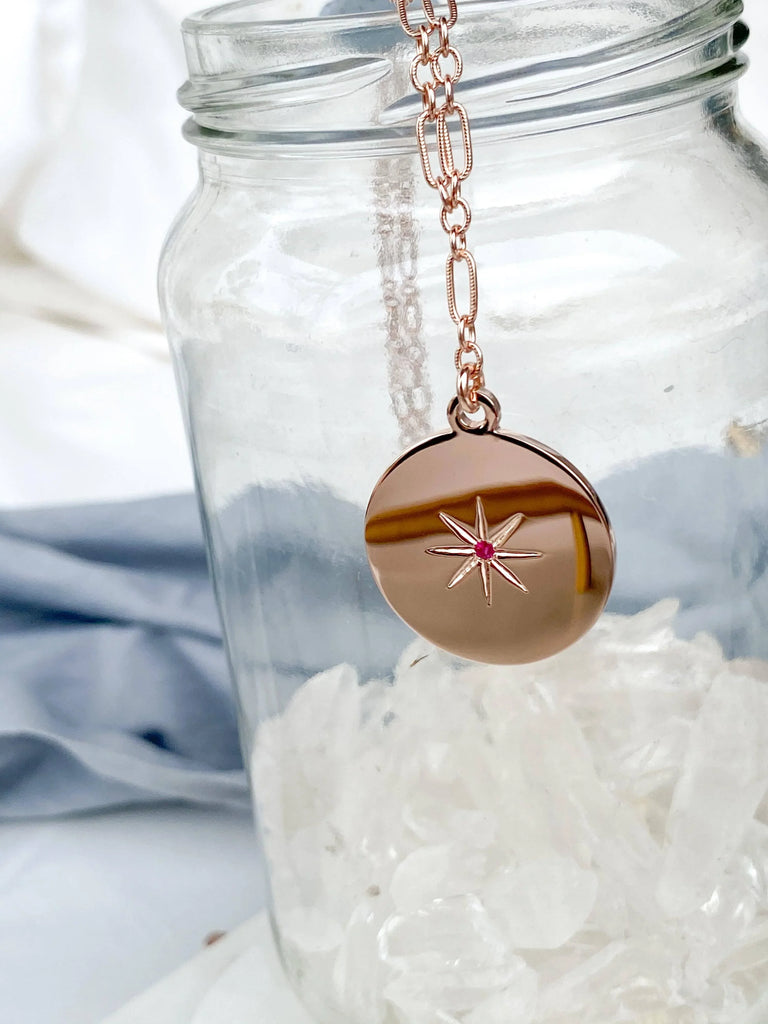 STARBURST Necklace | July | Ruby - Unearthed Crystals