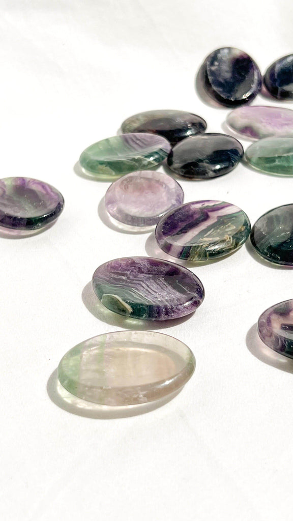 Rainbow Fluorite Worry Stone - Unearthed Crystals