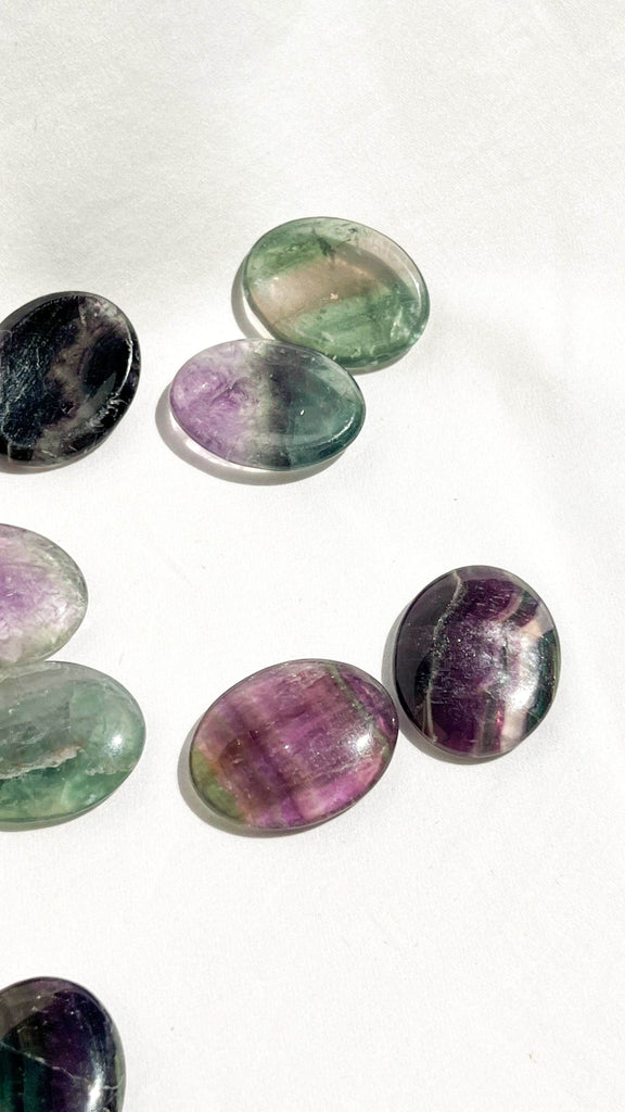 Rainbow Fluorite Worry Stone - Unearthed Crystals
