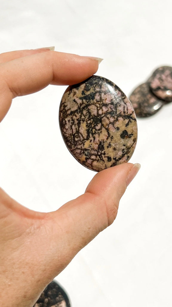Rhodonite Worry Stone - Unearthed Crystals
