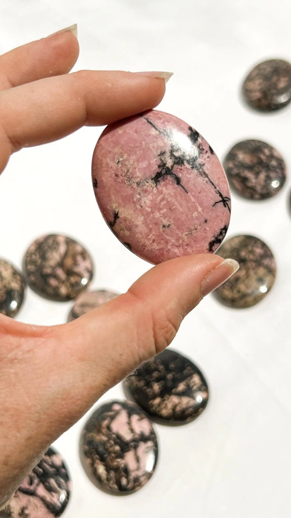 Rhodonite Worry Stone - Unearthed Crystals