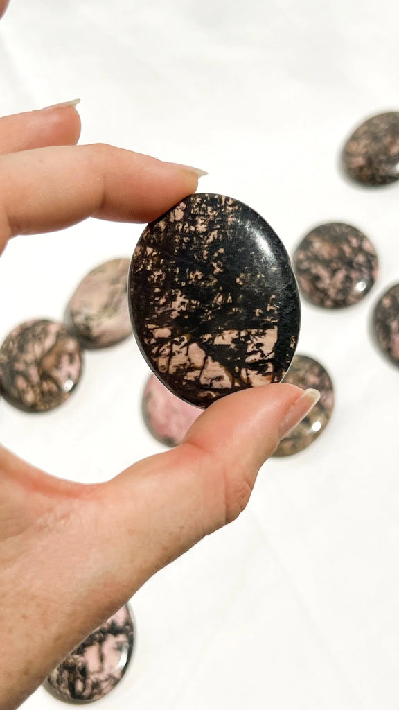 Rhodonite Worry Stone - Unearthed Crystals
