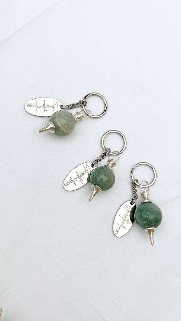 Pendulum Ball Keyring With Unearthed Crystals Charm | Green Aventurine - Unearthed Crystals