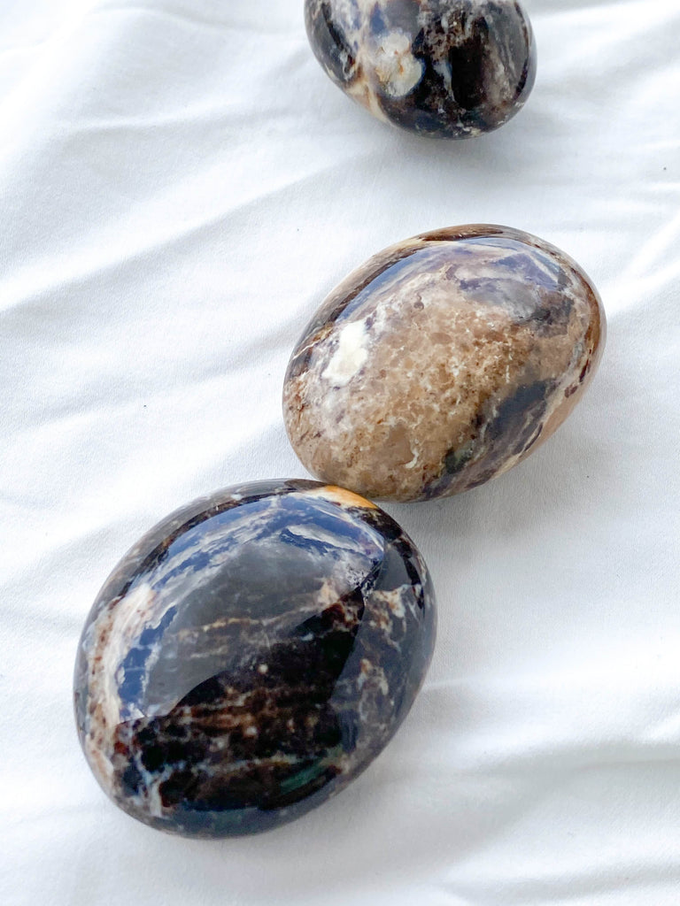 Black Opal Palm Stone | Medium - Unearthed Crystals