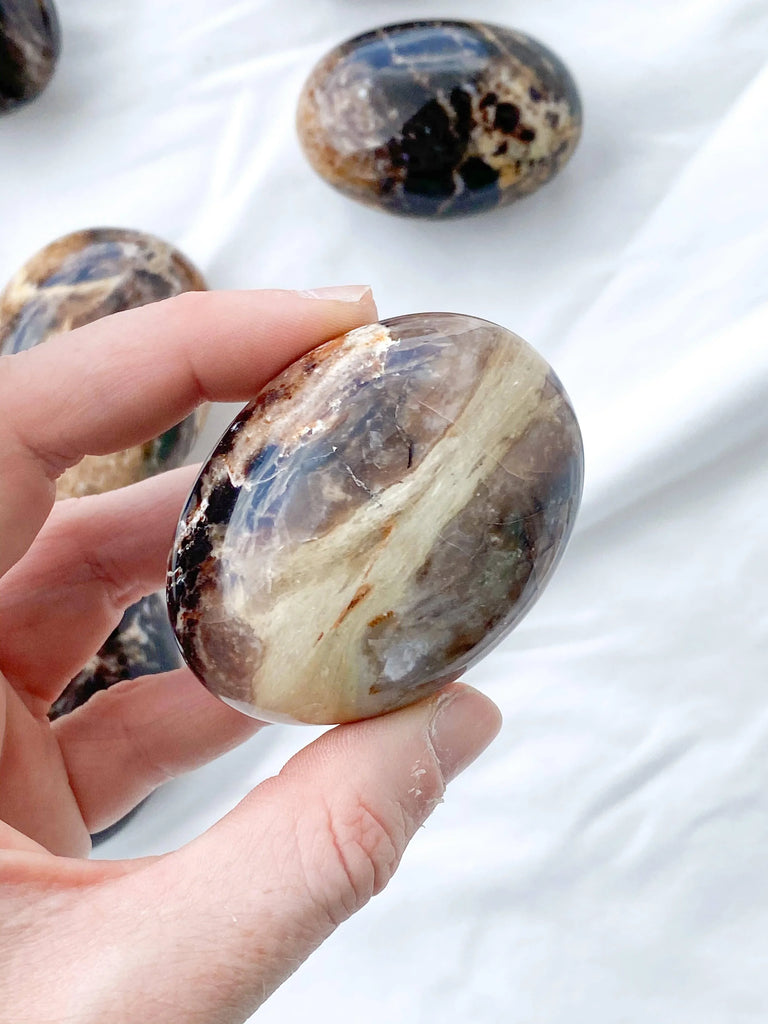 Black Opal Palm Stone | Medium - Unearthed Crystals