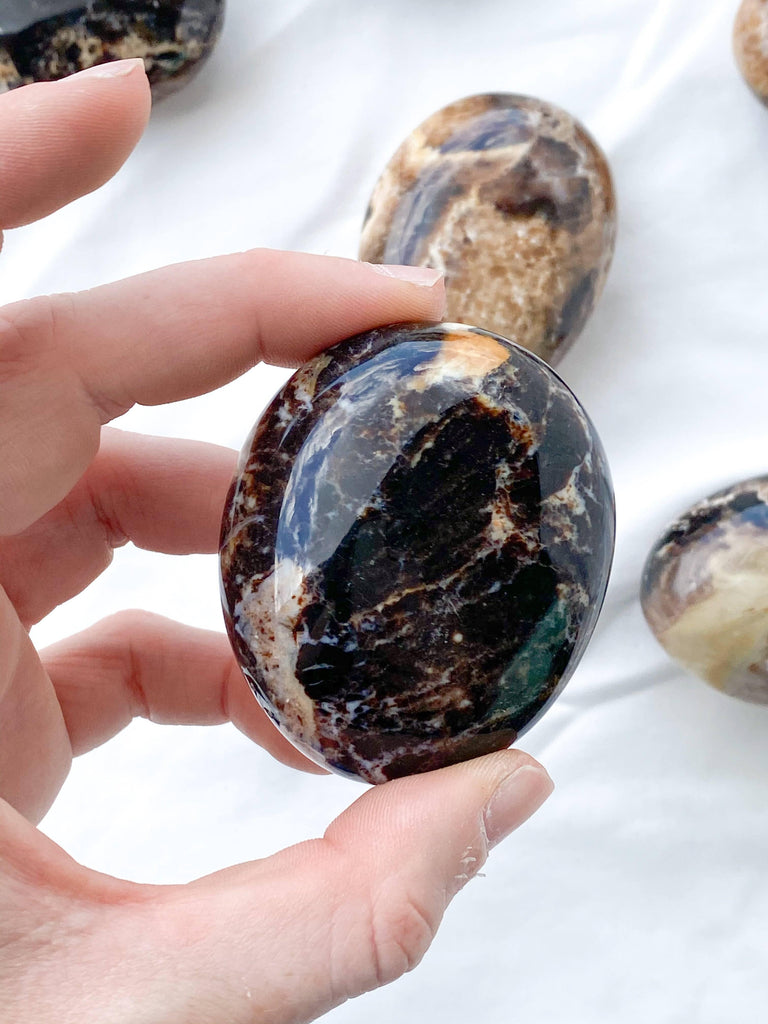 Black Opal Palm Stone | Medium - Unearthed Crystals