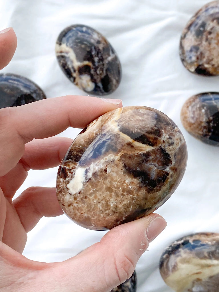 Black Opal Palm Stone | Medium - Unearthed Crystals