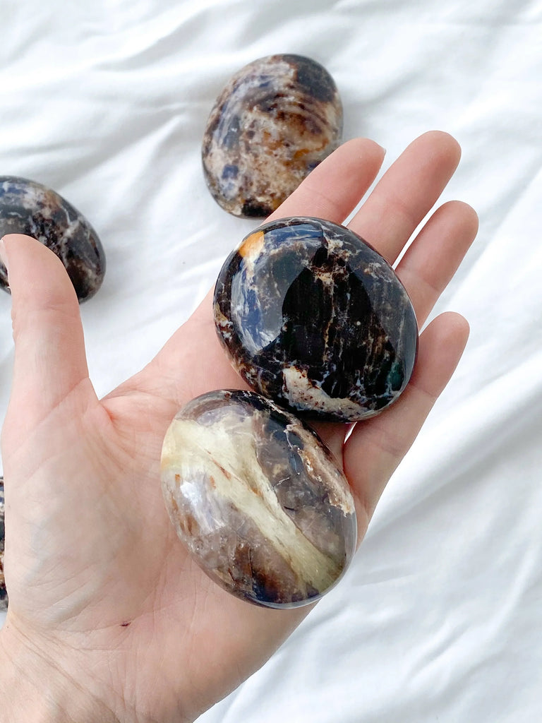 Black Opal Palm Stone | Medium - Unearthed Crystals