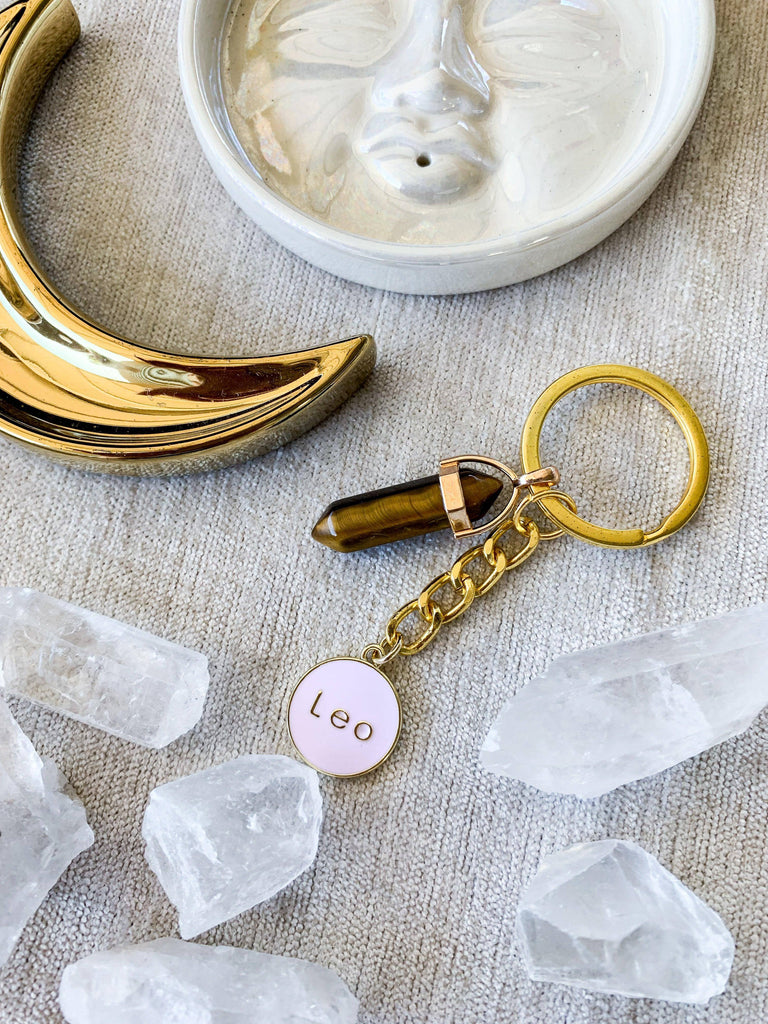 Zodiac + Stone Keyring - Unearthed Crystals