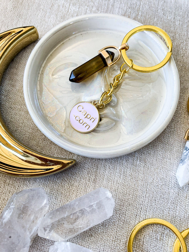 Zodiac + Stone Keyring - Unearthed Crystals