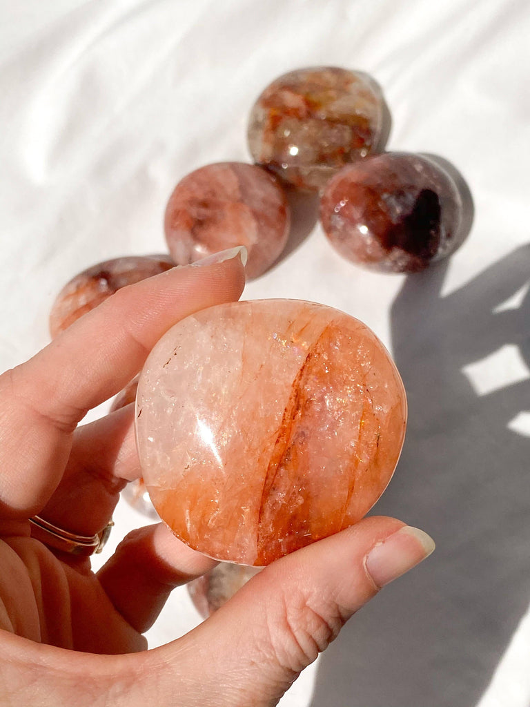 Hematoid Quartz Palm Stone | Medium - Unearthed Crystals