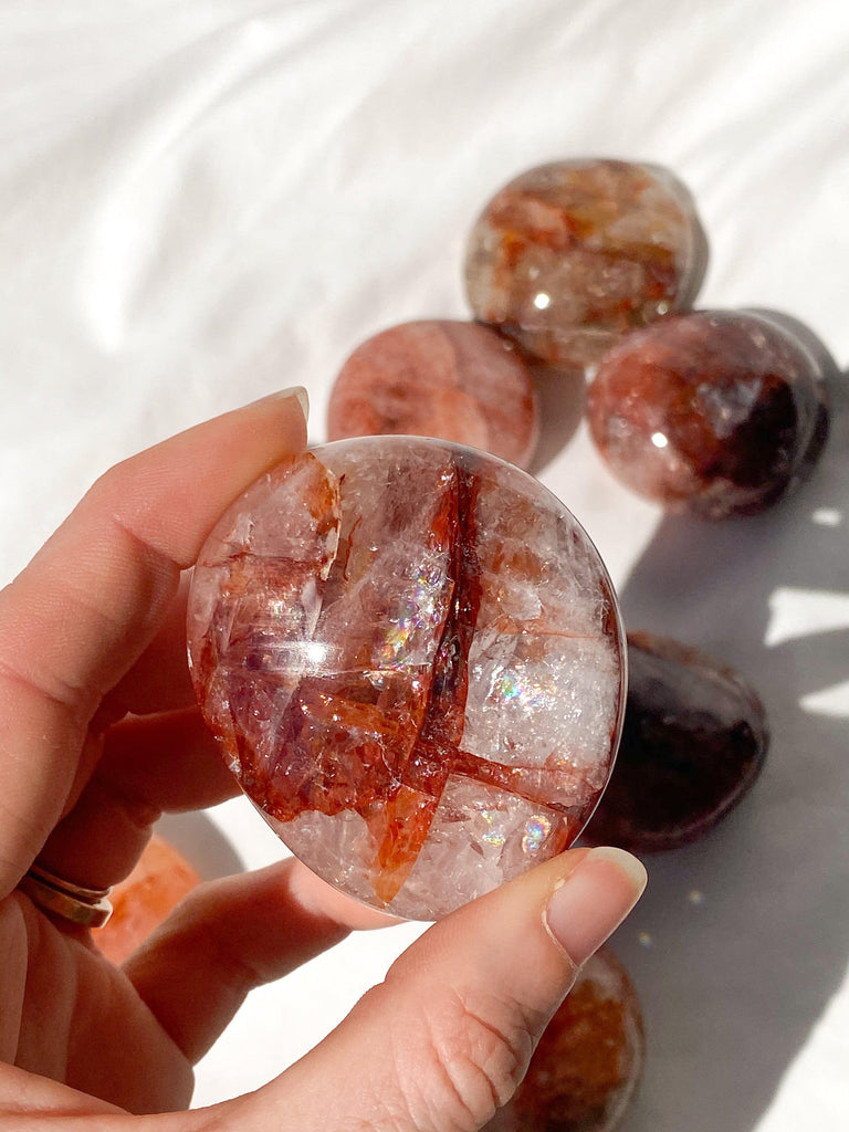 Hematoid Quartz Palm Stone | Medium - Unearthed Crystals