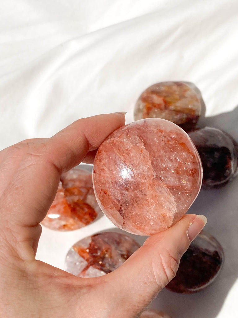 Hematoid Quartz Palm Stone | Medium - Unearthed Crystals