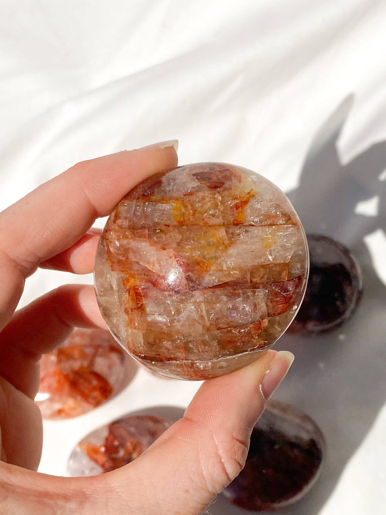 Hematoid Quartz Palm Stone | Medium - Unearthed Crystals