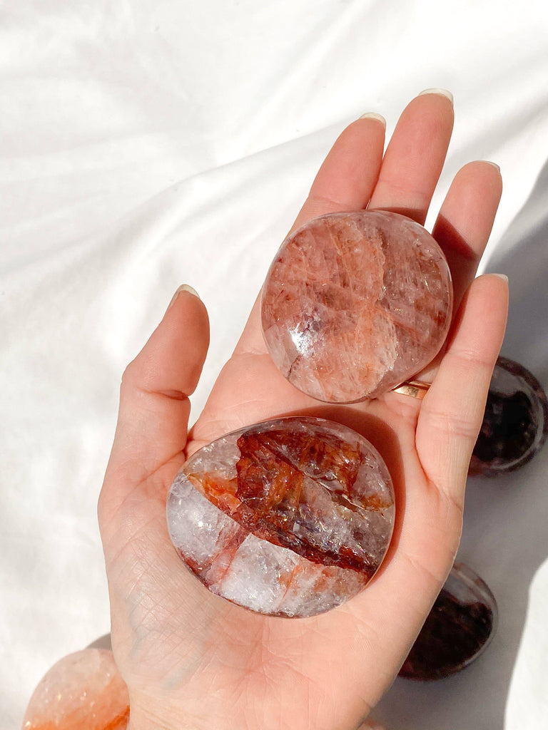 Hematoid Quartz Palm Stone | Medium - Unearthed Crystals