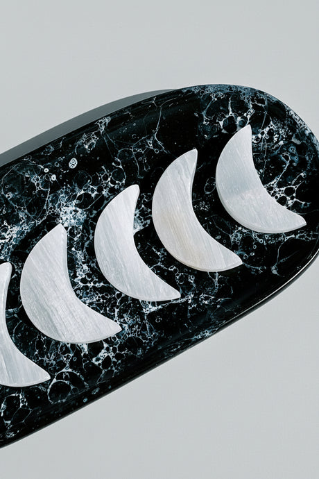 Selenite Crescent Moon Carving | Small - Unearthed Crystals