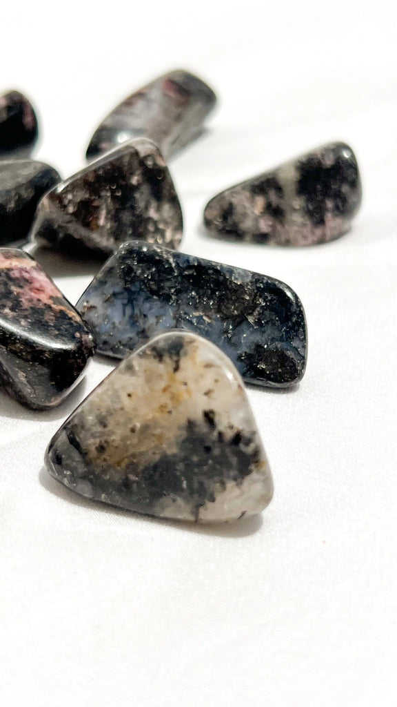 Quartz with Magnetite + Rhodonite Tumbles | Small - Unearthed Crystals