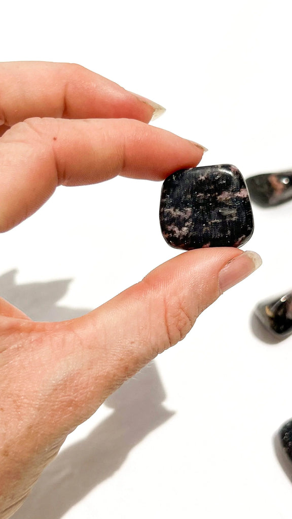 Quartz with Magnetite + Rhodonite Tumbles | Small - Unearthed Crystals